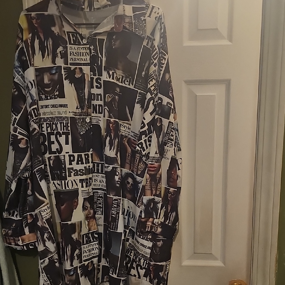 Ashley Stewart Monochrome Graphic Dress